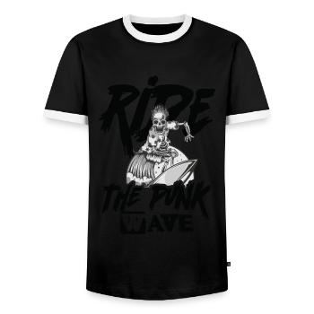 Ride The Punk Wave - Deutsch - Gothique - Concert - T-shirt contrasté Homme - noir/blanc - Devant - AI Model Female 172 light (172cm) & AI Model Male 178 light (178cm)