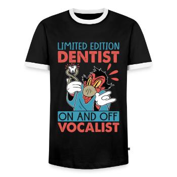 Édition Limitée Dentiste On And Off Vocalist - Funn - T-shirt contrasté Homme - noir/blanc - Devant - AI Model Female 172 light (172cm) & AI Model Male 178 light (178cm)