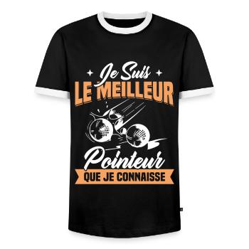 Je Suis Le Meilleur Pointeur Que Je Connaisse - T-shirt contrasté Homme - noir/blanc - Devant - AI Model Female 172 light (172cm) & AI Model Male 178 light (178cm)
