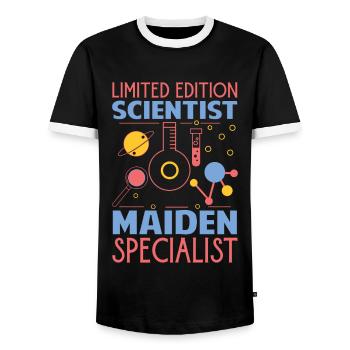 Édition limitée Scientist Maiden Specialist - Funn - T-shirt contrasté Homme - noir/blanc - Devant - AI Model Female 172 light (172cm) & AI Model Male 178 light (178cm)