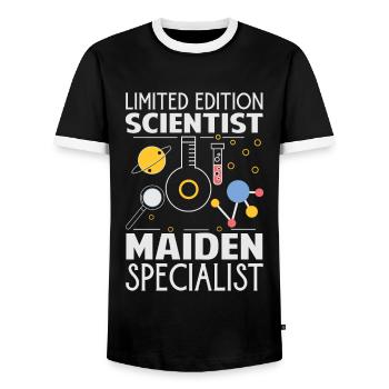Limited Edition Scientist Maiden Specialist - Funn - Männer Kontrast-T-Shirt - Schwarz/Weiß - Vorne - AI Model Female 172 light (172cm) & AI Model Male 178 light (178cm)