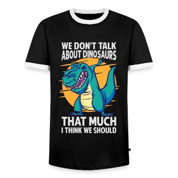 Nous ne parlons pas beaucoup des dinosaures, je pense que nous - T-shirt contrasté Homme - noir/blanc - Devant - AI Model Female 172 light (172cm) & AI Model Male 178 light (178cm)