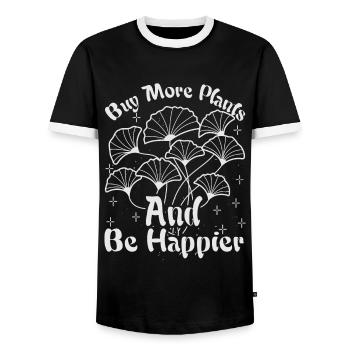 Buy More Plants And Be Happier - Gardening - Garde - Men's Ringer Shirt - black/white - Front - AI Model Female 172 light (172cm) & AI Model Male 178 light (178cm)