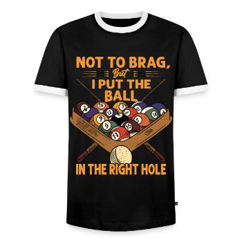 Pas pour me vanter, mais j’ai mis la balle dans le bon trou - T-shirt contrasté Homme - noir/blanc - Devant - AI Model Female 172 light (172cm) & AI Model Male 178 light (178cm)