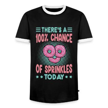 Il y a 100% de chances de saupoudrer aujourd’hui - Sweet D - T-shirt contrasté Homme - noir/blanc - Devant - AI Model Female 172 light (172cm) & AI Model Male 178 light (178cm)