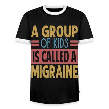 Un groupe d’enfants s’appelle une migraine - Funny Teach - T-shirt contrasté Homme - noir/blanc - Devant - AI Model Female 172 light (172cm) & AI Model Male 178 light (178cm)