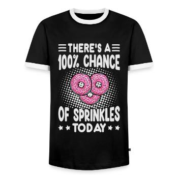 Il y a 100% de chances de saupoudrer aujourd’hui - Sweet D - T-shirt contrasté Homme - noir/blanc - Devant - AI Model Female 172 light (172cm) & AI Model Male 178 light (178cm)