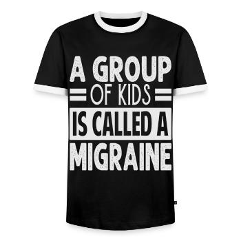 Un groupe d’enfants s’appelle une migraine - Funny Teach - T-shirt contrasté Homme - noir/blanc - Devant - AI Model Female 172 light (172cm) & AI Model Male 178 light (178cm)