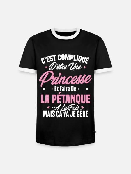 Princesse et pétanque - T-shirt contrasté Homme - noir/blanc