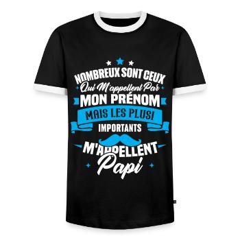 Les plus importants mappellent papi / Cadeau papi - T-shirt contrasté Homme - noir/blanc - Devant - AI Model Female 172 light (172cm) & AI Model Male 178 light (178cm)