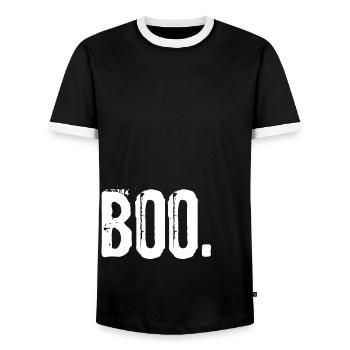 Ghosts Costume Ghost Halloween Spirit - Men's Ringer Shirt - black/white - Front - AI Model Female 172 light (172cm) & AI Model Male 178 light (178cm)