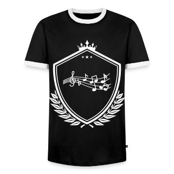 Partitions Armoiries - T-shirt contrasté Homme - noir/blanc - Devant - AI Model Female 172 light (172cm) & AI Model Male 178 light (178cm)