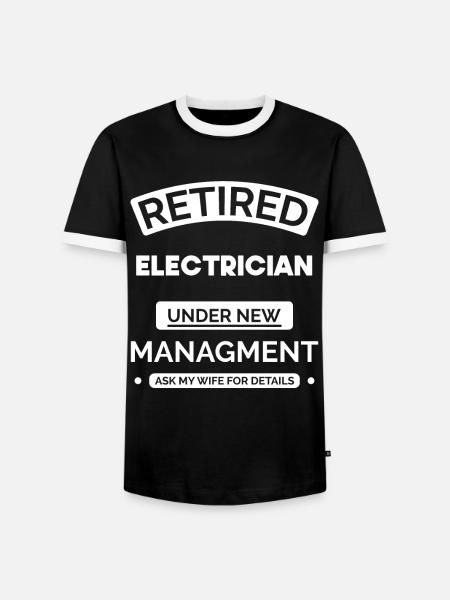 Retired electrician - Men's Ringer Shirt - black/white