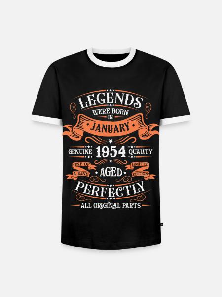 The legends were born in January 1954 gift - Men's Ringer Shirt - black/white