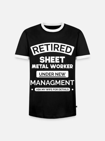 Retired metalworker locksmith - Men's Ringer Shirt - black/white