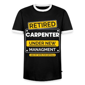Zimmermann Retirement - Men's Ringer Shirt - black/white - Front - AI Model Female 172 light (172cm) & AI Model Male 178 light (178cm)