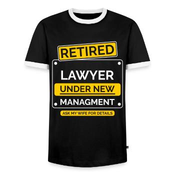 Anwalt Jurist Ruhestand - Männer Kontrast-T-Shirt - Schwarz/Weiß - Vorne - AI Model Female 172 light (172cm) & AI Model Male 178 light (178cm)