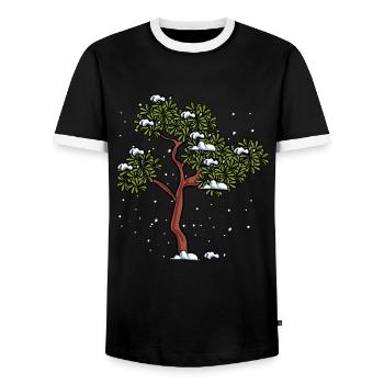 Chestnut tree tree forest - Men's Ringer Shirt - black/white - Front - AI Model Female 172 light (172cm) & AI Model Male 178 light (178cm)