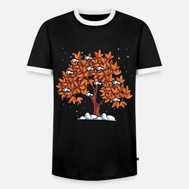 Maple tree tree Ahron - Men's Ringer Shirt - black/white