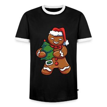 Vintage Gingerbread - Men's Ringer Shirt - black/white - Front - AI Model Female 172 light (172cm) & AI Model Male 178 light (178cm)