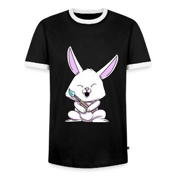 Osterhase Ostern Hase - Männer Kontrast-T-Shirt - Schwarz/Weiß - Vorne - AI Model Female 172 light (172cm) & AI Model Male 178 light (178cm)