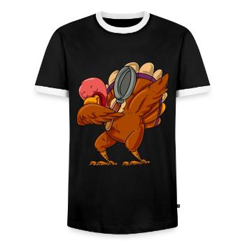 Turquie - T-shirt contrasté Homme - noir/blanc - Devant - AI Model Female 172 light (172cm) & AI Model Male 178 light (178cm)