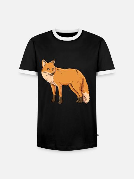 Fox Cunning Wildlife - Men's Ringer Shirt - black/white