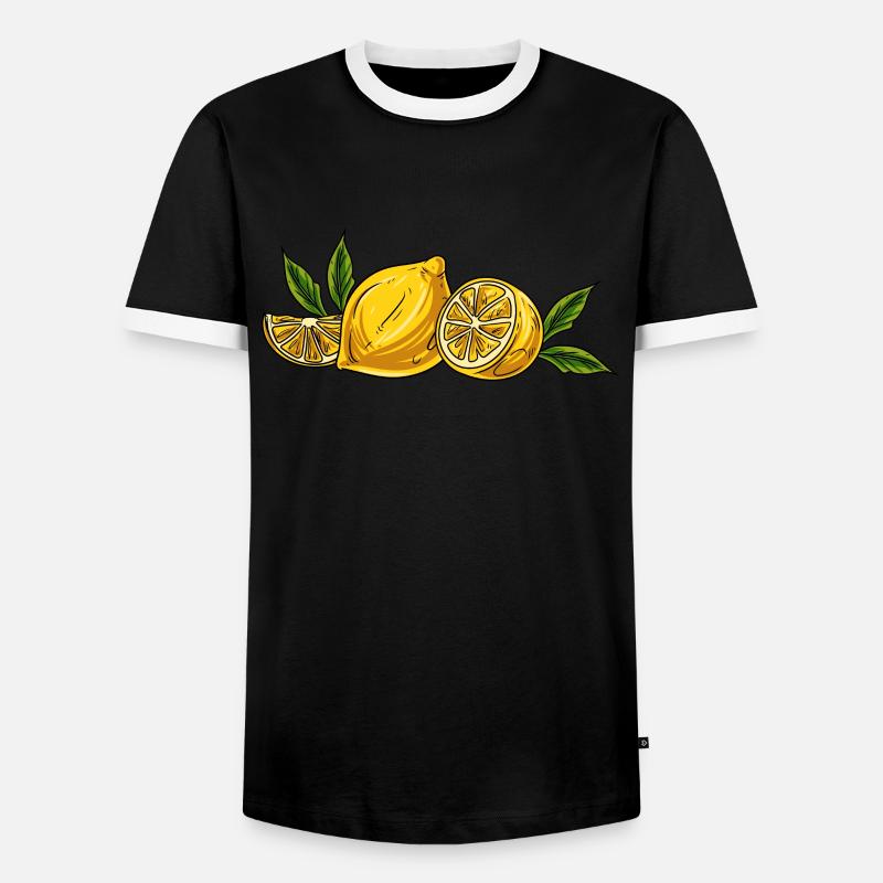Zitronen Früchte - Männer Kontrast-T-Shirt - Schwarz/Weiß