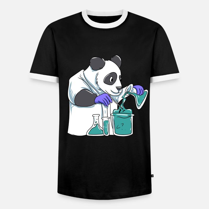 Panda Wissenschaftler - Männer Kontrast-T-Shirt - Schwarz/Weiß