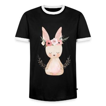 Cute Easter - Men's Ringer Shirt - black/white - Front - AI Model Female 172 light (172cm) & AI Model Male 178 light (178cm)