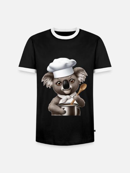 Cooking Spoon Koala - Men's Ringer Shirt - black/white