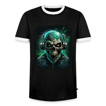 Heavy Metal Zombie - T-shirt contrasté Homme - noir/blanc - Devant - AI Model Female 172 light (172cm) & AI Model Male 178 light (178cm)