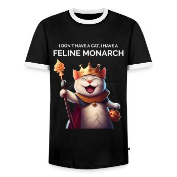 Drôle de maman chat - T-shirt contrasté Homme - noir/blanc - Devant - AI Model Female 172 light (172cm) & AI Model Male 178 light (178cm)