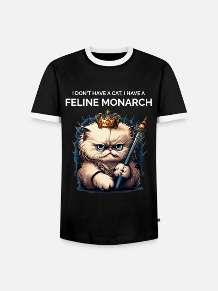 Katzendame - Männer Kontrast-T-Shirt - Schwarz/Weiß