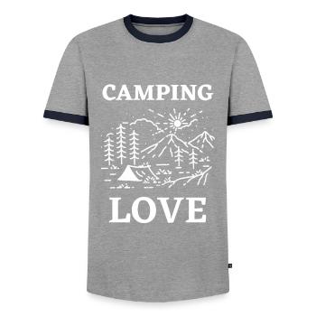 Amour de camping - T-shirt contrasté Homme - gris/marine  - Devant - AI Model Female 172 light (172cm) & AI Model Male 178 light (178cm)