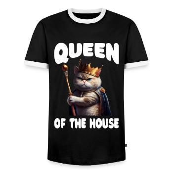 Cat Lover Kitten - Men's Ringer Shirt - black/white - Front - AI Model Female 172 light (172cm) & AI Model Male 178 light (178cm)