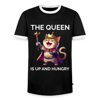 Pelz Eltern Kätzchen Katze Papa Katze Mama - Männer Kontrast-T-Shirt - Schwarz/Weiß - Vorne - AI Model Female 172 light (172cm) & AI Model Male 178 light (178cm)