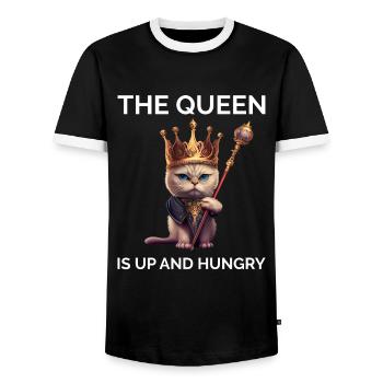 Katzenbesitzer Lustiges Sprichwort Katzenmutter - Männer Kontrast-T-Shirt - Schwarz/Weiß - Vorne - AI Model Female 172 light (172cm) & AI Model Male 178 light (178cm)
