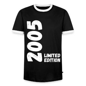 2005 Limited edition Geburtstag - Männer Kontrast-T-Shirt - Schwarz/Weiß - Vorne - AI Model Female 172 light (172cm) & AI Model Male 178 light (178cm)