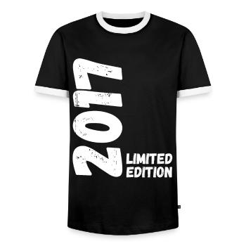 2017 Anniversaire en édition limitée - T-shirt contrasté Homme - noir/blanc - Devant - AI Model Female 172 light (172cm) & AI Model Male 178 light (178cm)