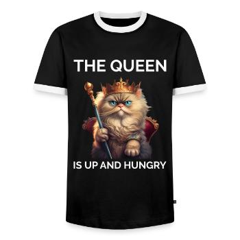 Sarcastic Cat - Men's Ringer Shirt - black/white - Front - AI Model Female 172 light (172cm) & AI Model Male 178 light (178cm)