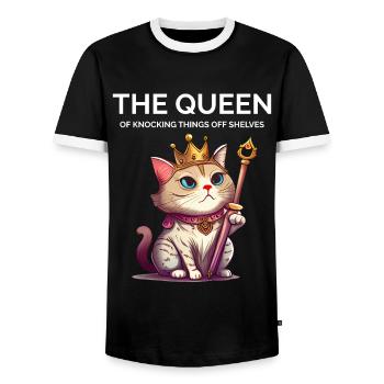 Cat Lady - Lustig - Männer Kontrast-T-Shirt - Schwarz/Weiß - Vorne - AI Model Female 172 light (172cm) & AI Model Male 178 light (178cm)