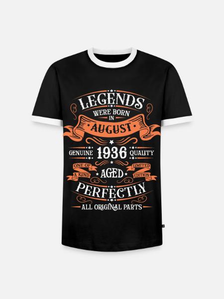 August 1936 Birthday Man - Men's Ringer Shirt - black/white