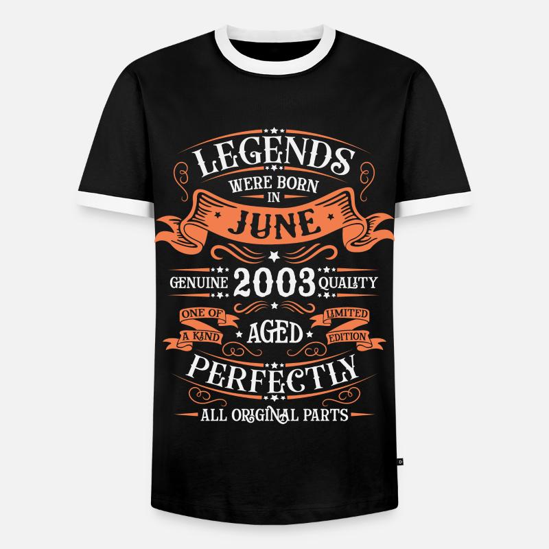Geboren im Juni 2003 - Männer Kontrast-T-Shirt - Schwarz/Weiß