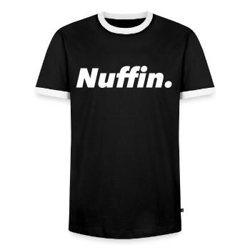 Nuffin Nothing No comment Funny - Men's Ringer Shirt - black/white - Front - AI Model Female 172 light (172cm) & AI Model Male 178 light (178cm)