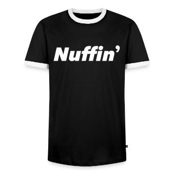 Nuffin Nothing No comment Funny - Men's Ringer Shirt - black/white - Front - AI Model Female 172 light (172cm) & AI Model Male 178 light (178cm)