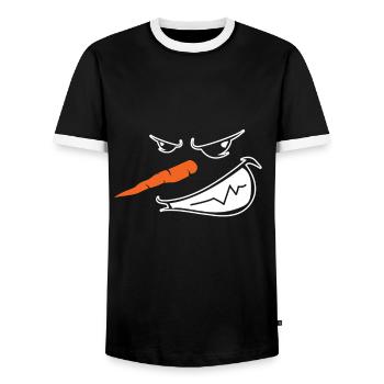 Böser Schneemann Aggressiv Weihnachten Winter Cool - Männer Kontrast-T-Shirt - Schwarz/Weiß - Vorne - AI Model Female 172 light (172cm) & AI Model Male 178 light (178cm)