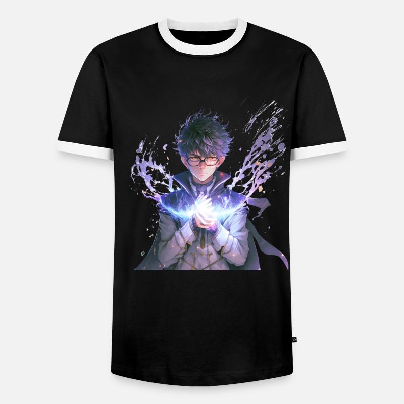 Apprenti sorcier Mage de feu - T-shirt contrasté Homme - noir/blanc