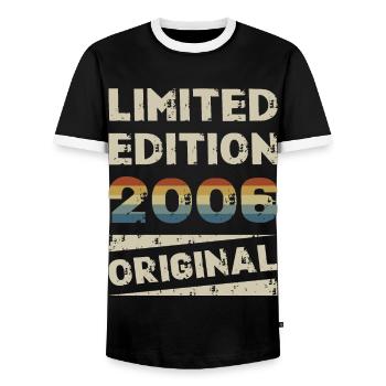 Limited Edition 18th Birthday Party Vintage 2006 - Men's Ringer Shirt - black/white - Front - AI Model Female 172 light (172cm) & AI Model Male 178 light (178cm)