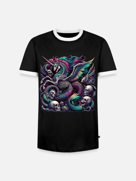 Neon Gothic Unicorn - Men's Ringer Shirt - black/white